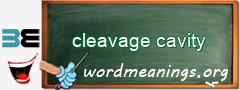WordMeaning blackboard for cleavage cavity